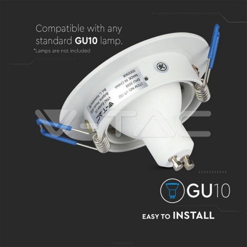 1*GU10 Корпус Луна Кръг Бяла - изглед 2 - rZ commerce 1*GU10 Корпус Луна Кръг Бяла - изглед 2