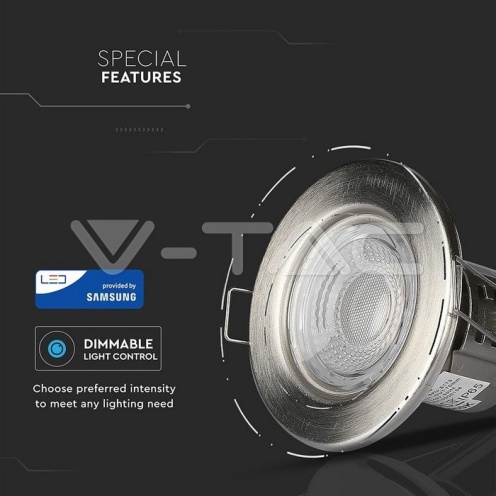 5W LED Луна Пожароустоичива Никел Димираща 3000К - изглед 2