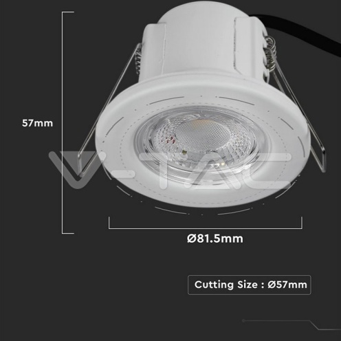 5W LED Луна Пожароустоичива Бяла Димираща 6400К - изглед 5