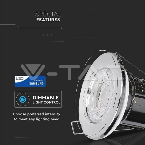 5W LED Луна Пожароустоичива Хром Димираща 4000К - изглед 2 - rZ commerce 5W LED Луна Пожароустоичива Хром Димираща 4000К - изглед 2