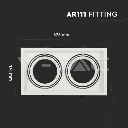2xAR111 Тяло За Вграждане Релеф Бяло Тяло - изглед 9