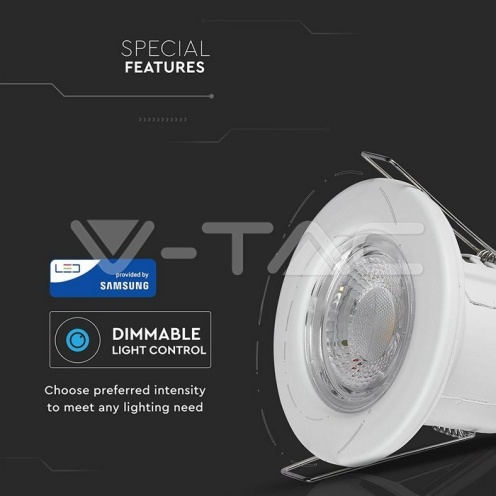 5W LED Луна Пожароустоичива Бяла Димираща 6400К - изглед 15