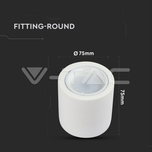 GU10 Гипсова Отливка Кръг С Алуминиев Ринг Бял - изглед 6