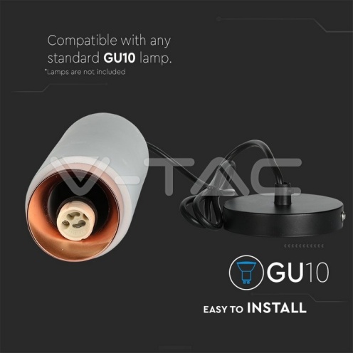 GU10 Гипсов Корпус Окачен Розово Златна Основа - изглед 4 - rZ commerce GU10 Гипсов Корпус Окачен Розово Златна Основа - изглед 4