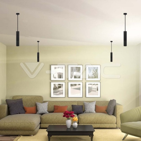 1*GU10 Корпус Пендел Черен D:60*300MM - изглед 7 - rZ commerce 1*GU10 Корпус Пендел Черен D:60*300MM - изглед 7