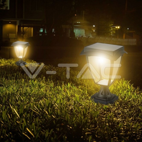 2W LED Соларна Наземна Лампа Черен Мат 3000К+6000К - изглед 7