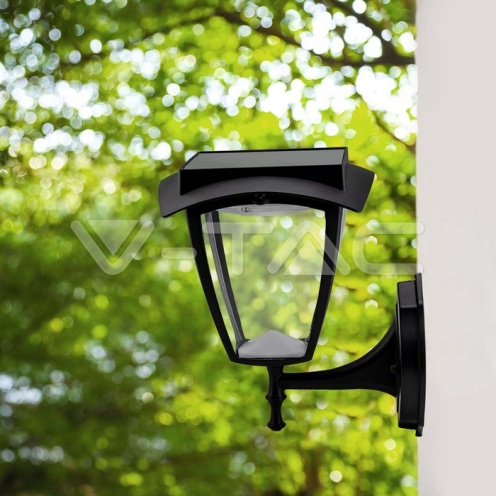 2W LED Соларна Стенна Лампа Черен Мат 3000К+6000К - изглед 2 - rZ commerce 2W LED Соларна Стенна Лампа Черен Мат 3000К+6000К - изглед 2