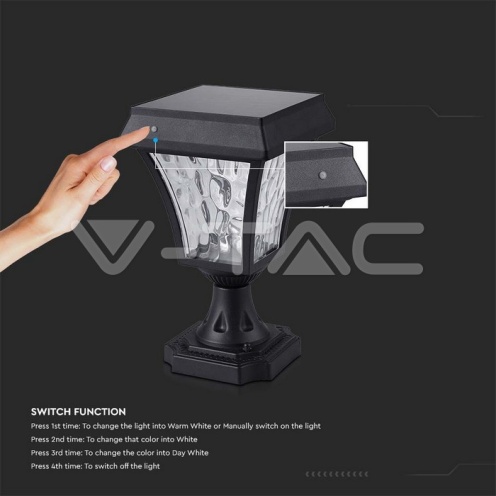 2W LED Соларна Наземна Лампа Черен Мат 3в1 - изглед 4 - rZ commerce 2W LED Соларна Наземна Лампа Черен Мат 3в1 - изглед 4