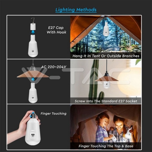 LED Крушка - 7W Соларна 3в1 С Дистанционно - изглед 17