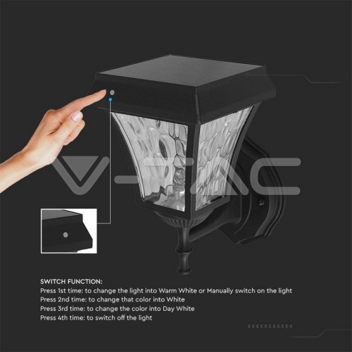 2W LED Соларна Стенна Лампа 3в1 - изглед 3 - rZ commerce 2W LED Соларна Стенна Лампа 3в1 - изглед 3