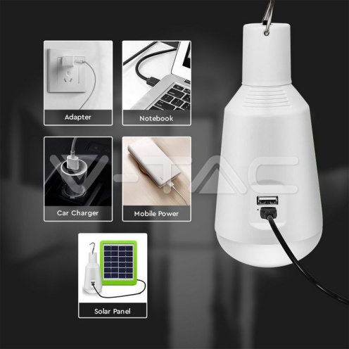 LED Крушка - 7W Соларна 3в1 С Дистанционно - изглед 3