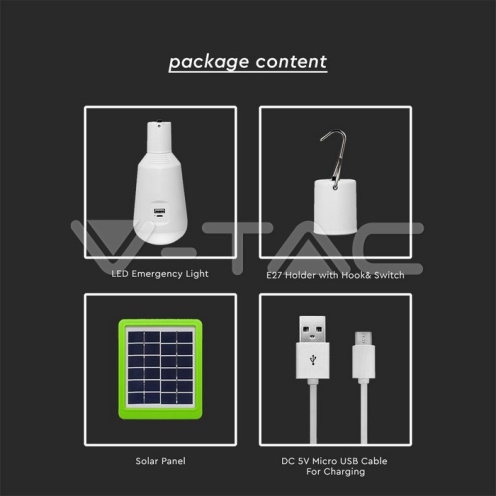 LED Крушка - 7W Соларна 3в1 С Дистанционно - изглед 6