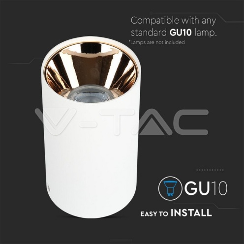 GU10 Корпус Кръг Бяло + Розово Злато - изглед 9 - rZ commerce GU10 Корпус Кръг Бяло + Розово Злато - изглед 9