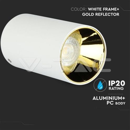 GU10 Корпус Кръг Бяло + Злато - изглед 8 - rZ commerce GU10 Корпус Кръг Бяло + Злато - изглед 8