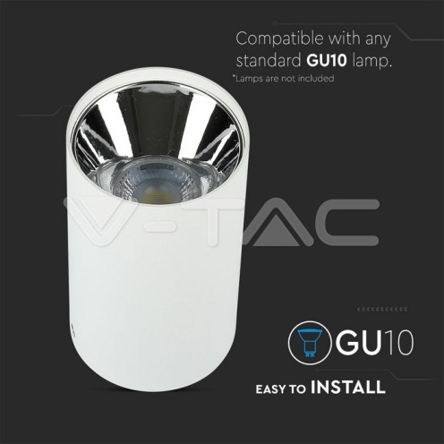 GU10 Корпус Кръг Бяло + Хром - изглед 9 - rZ commerce GU10 Корпус Кръг Бяло + Хром - изглед 9