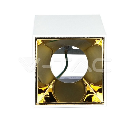 GU10 Корпус Квадрат Бяло + Злато - изглед 3 - rZ commerce GU10 Корпус Квадрат Бяло + Злато - изглед 3
