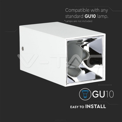GU10 Корпус Квадрат Бяло + Хром - изглед 9 - rZ commerce GU10 Корпус Квадрат Бяло + Хром - изглед 9