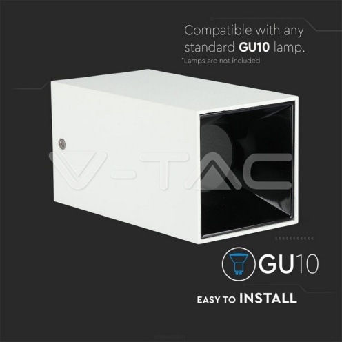 GU10 Корпус Квадрат Бяло + Черно - изглед 9 - rZ commerce GU10 Корпус Квадрат Бяло + Черно - изглед 9