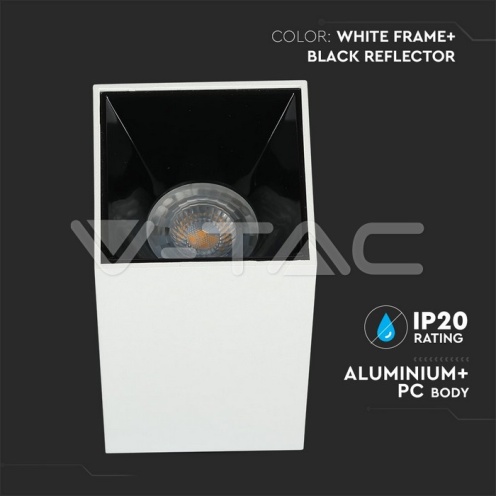 GU10 Корпус Квадрат Бяло + Черно - изглед 8 - rZ commerce GU10 Корпус Квадрат Бяло + Черно - изглед 8