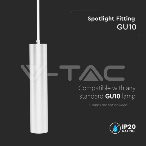 1*GU10 Корпус Пендел Бял D:60*300MM - изглед 3 - rZ commerce 1*GU10 Корпус Пендел Бял D:60*300MM - изглед 3