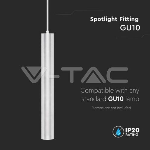 1*GU10 Корпус Пендел Бял D:60*500MM - изглед 3 - rZ commerce 1*GU10 Корпус Пендел Бял D:60*500MM - изглед 3