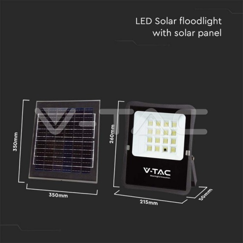 12W LED Соларен Прожектор 6400К - изглед 5