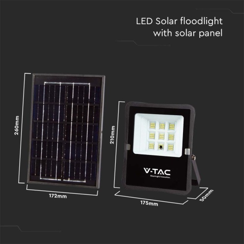 6W LED Соларен Прожектор 6400К - изглед 5