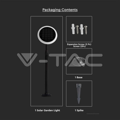 3W LED Соларно Градински Тяло Черно Бяло Тяло 4000K 2бр - изглед 2 - rZ commerce 3W LED Соларно Градински Тяло Черно Бяло Тяло 4000K 2бр - изглед 2