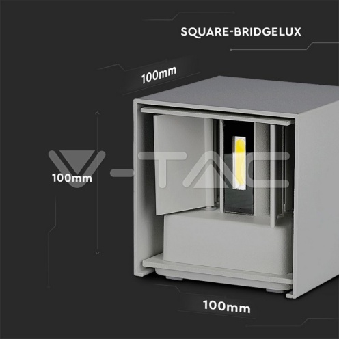 11W Стенна Лампа Bridgelux Чип Сива Квадрат 3000К - изглед 11 - rZ commerce 11W Стенна Лампа Bridgelux Чип Сива Квадрат 3000К - изглед 11