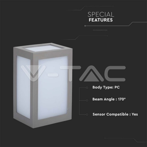 12W Стенна Лампа Сиво Тяло 3000К - изглед 6 - rZ commerce 12W Стенна Лампа Сиво Тяло 3000К - изглед 6