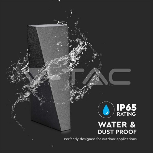 6W Стенна Лампа Черна IP65 Две Посоки 3000К - изглед 11