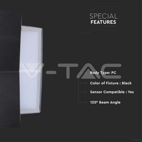 7W LED Стенна Лампа 3000К Черна Квадрат 700lm - изглед 5 - rZ commerce 7W LED Стенна Лампа 3000К Черна Квадрат 700lm - изглед 5