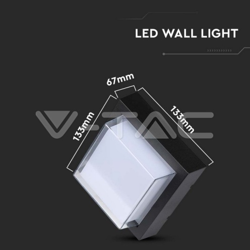 7W LED Стенна Лампа 3000К Черна Квадрат 700lm - изглед 7 - rZ commerce 7W LED Стенна Лампа 3000К Черна Квадрат 700lm - изглед 7