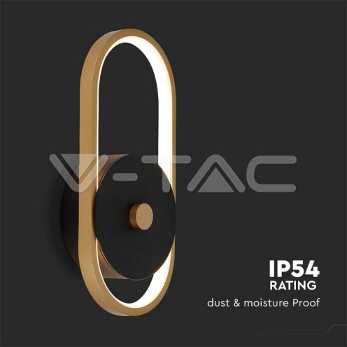 15W Стенна Лампа 4000K Черно + Златисто Тяло IP65 1650lm - изглед 4 - rZ commerce 15W Стенна Лампа 4000K Черно + Златисто Тяло IP65 1650lm - изглед 4