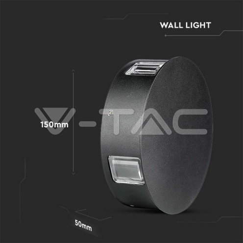 4W Стенна Лампа Черно Тяло Кръг 4000К IP65 /1/ - изглед 3