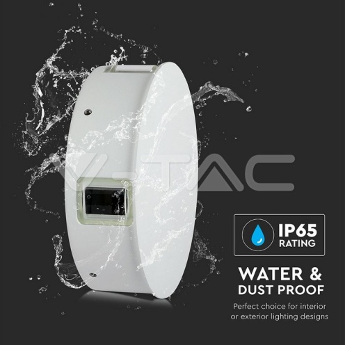 4W Стенна Лампа Бяло Тяло Кръг Топло Бяла Светлина IP65 - изглед 10