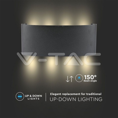 8W Стенна Лампа Пясъчно Черно Тяло 4000К IP54 - изглед 7