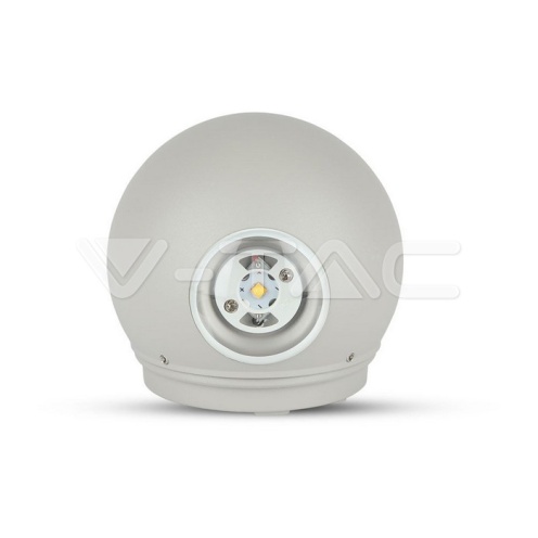 6W Стенна Лампа Сива Кръг IP65 Две Посоки 3000К - изглед 1