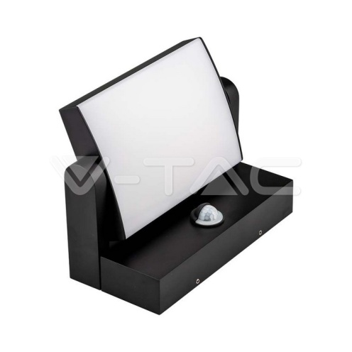 17W ЛЕД Стенна Лампа Сензор Черна 3000К IP65 - изглед 2