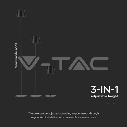 4W LED Настолна Лампа Презаредима Бяла Черна IP54 - изглед 4 - rZ commerce 4W LED Настолна Лампа Презаредима Бяла Черна IP54 - изглед 4