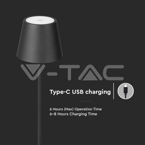 4W LED Настолна Лампа Презаредима Бяла Черна IP54 - изглед 8 - rZ commerce 4W LED Настолна Лампа Презаредима Бяла Черна IP54 - изглед 8
