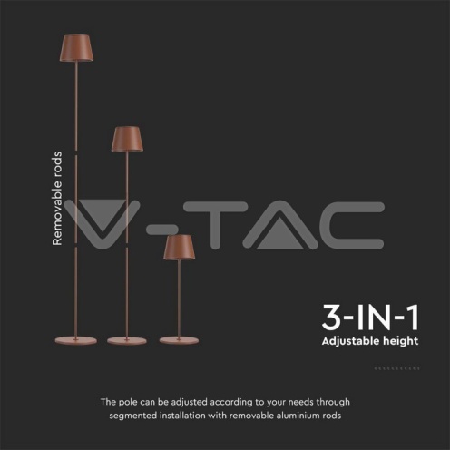 4W LED Настолна Лампа Презаредима Corten 3000K IP54 - изглед 4 - rZ commerce 4W LED Настолна Лампа Презаредима Corten 3000K IP54 - изглед 4