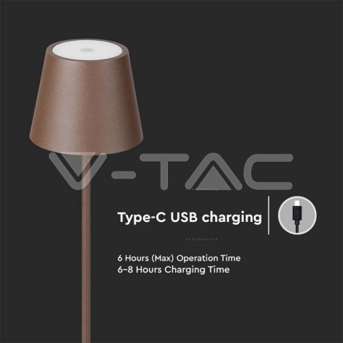 4W LED Настолна Лампа Презаредима Corten 3000K IP54 - изглед 8 - rZ commerce 4W LED Настолна Лампа Презаредима Corten 3000K IP54 - изглед 8