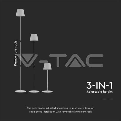 4W LED Лампион Презаредим Бял 3000K IP54 - изглед 4