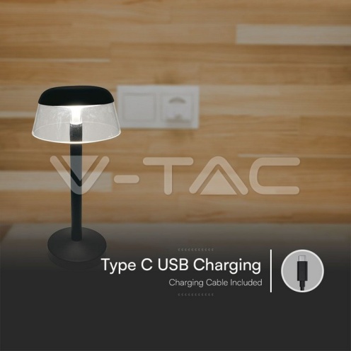 2W LED Настолна Лампа (130x285) 3в1 Димираща Черно Тяло - изглед 4