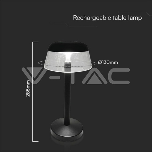 2W LED Настолна Лампа (130x285) 3в1 Димираща Черно Тяло - изглед 6