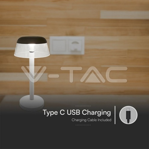 2W LED Настолна Лампа (130x285) 3в1 Димираща Бяло Тяло - изглед 4 - rZ commerce 2W LED Настолна Лампа (130x285) 3в1 Димираща Бяло Тяло - изглед 4