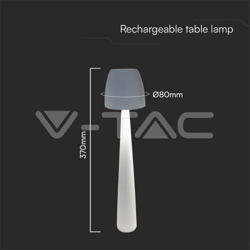 2W LED Настолна Лампа (80x370) 3в1 Димираща Бяло Тяло - изглед 6 - rZ commerce 2W LED Настолна Лампа (80x370) 3в1 Димираща Бяло Тяло - изглед 6