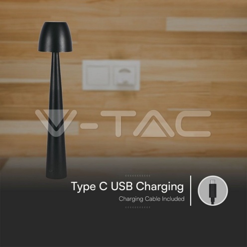2W LED Настолна Лампа (80x370) 3в1 Димираща Черно Тяло - изглед 4