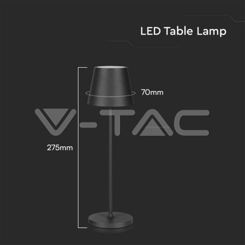 1.5W LED Настолна Лампа 3000K IP54 Пясък Черно Тяло - изглед 12